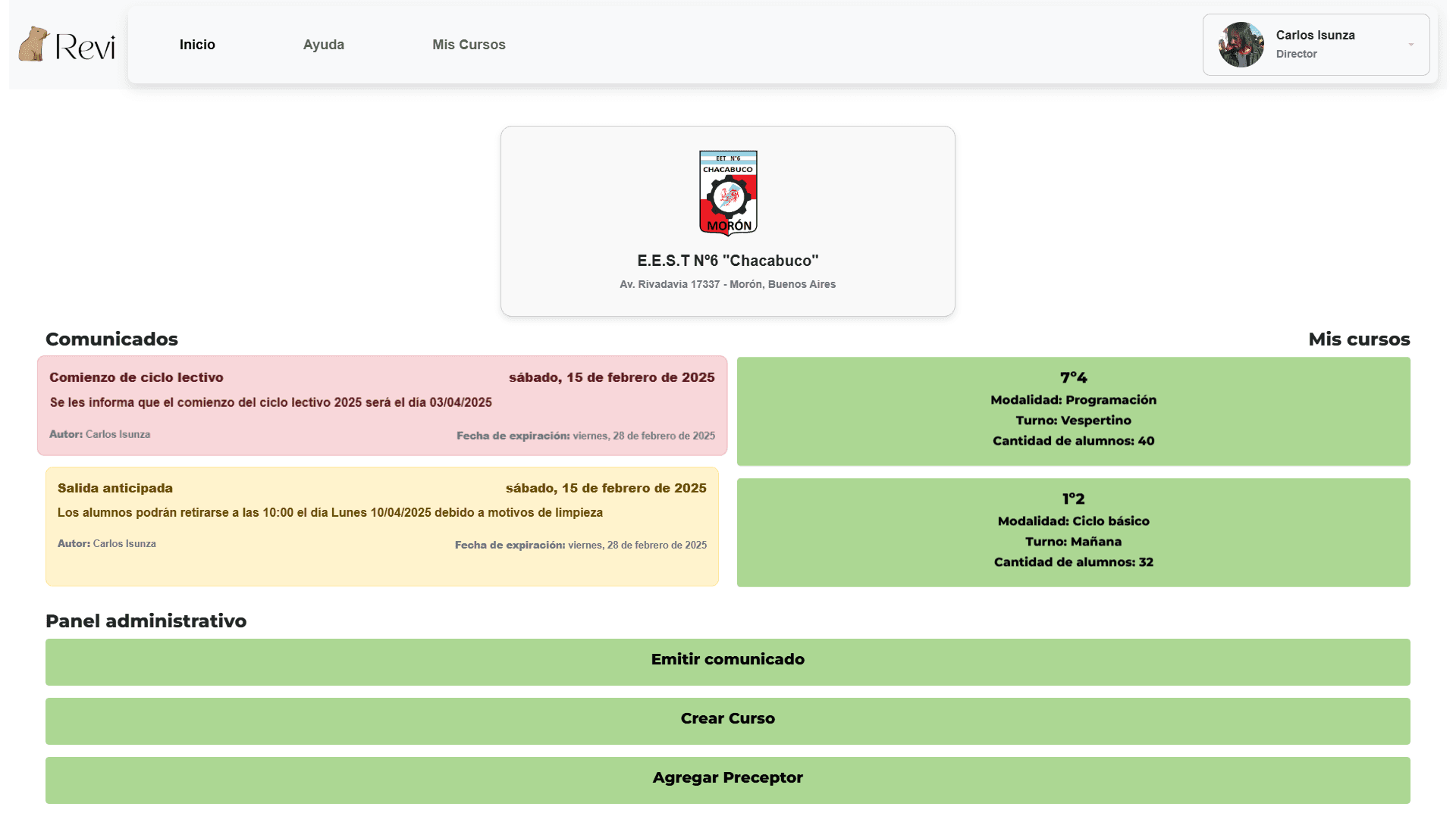 Institution Profile as Principal